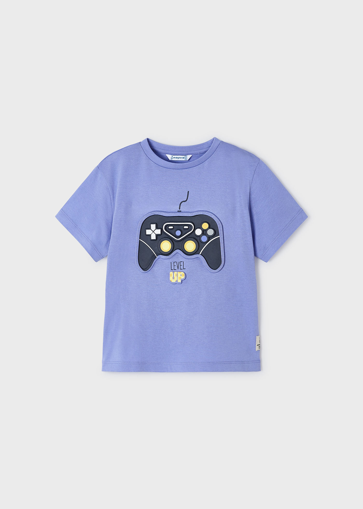 Camiseta infantil Better Cotton com estampa em relevo, White-City