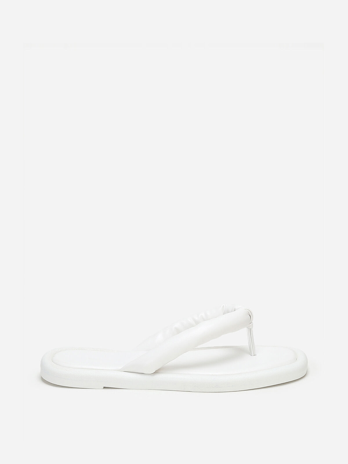 Tongs à bout carré et bride arrondie- Blanc