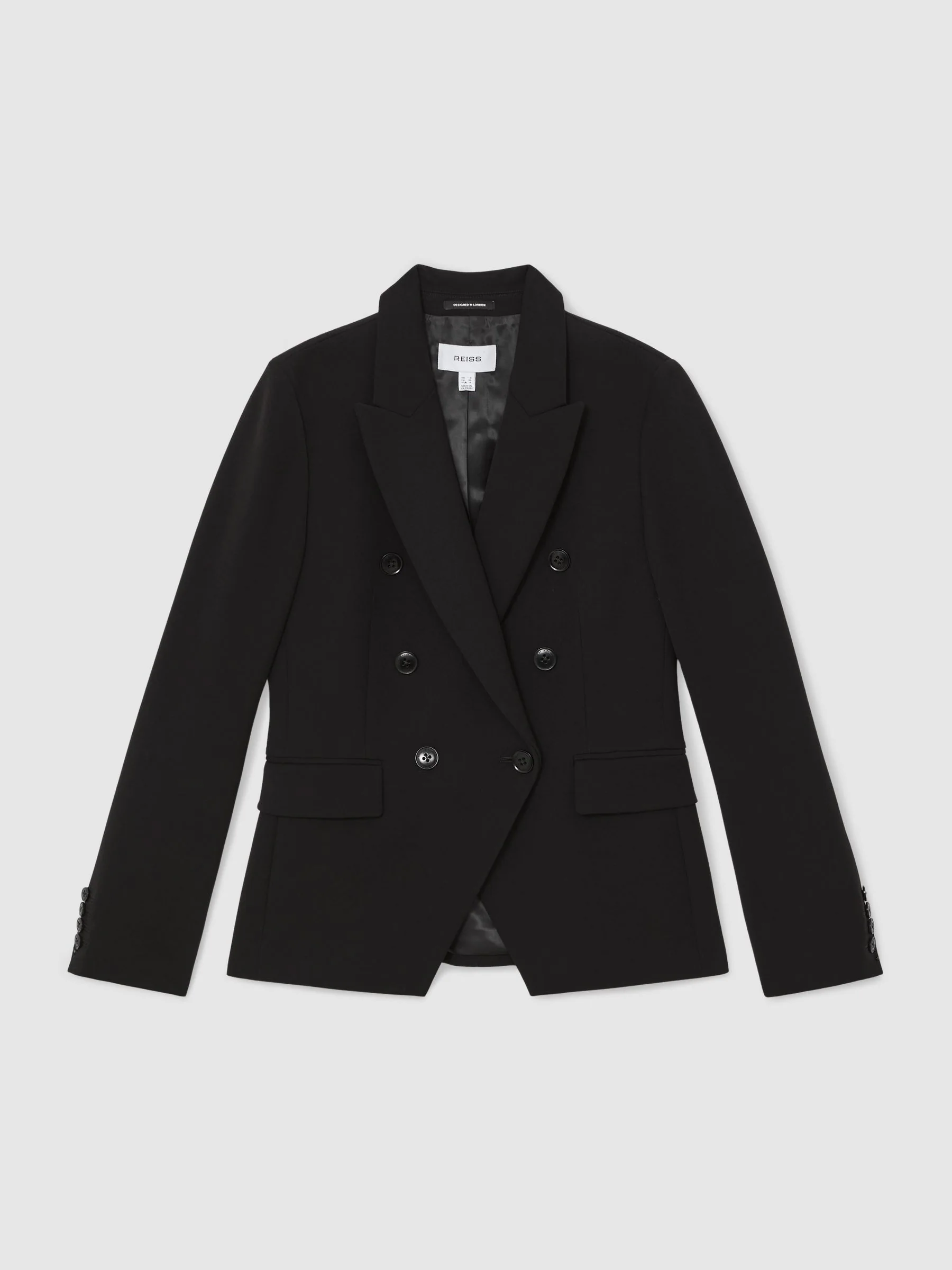 Zwart - Reiss Gabi Double-Breasted Suit Blazer