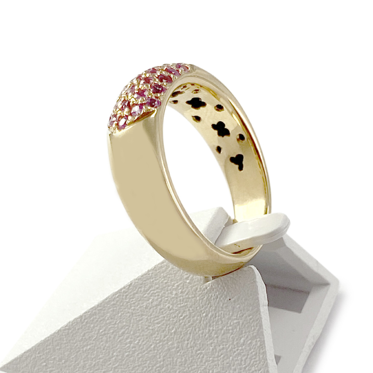 Bague d'occasion or 750 jaune saphirs roses