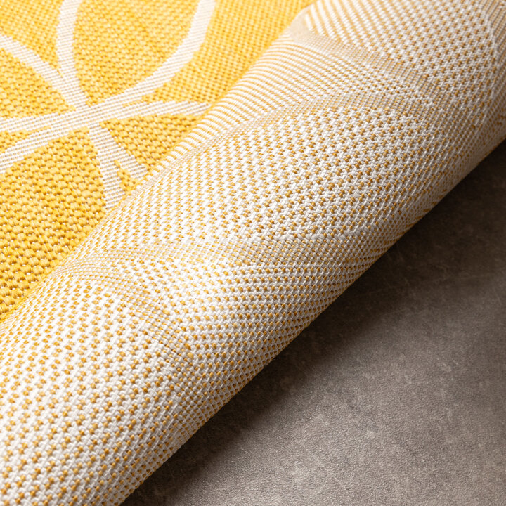 Geometrisch buitenkleed - Faro Ripple Geel