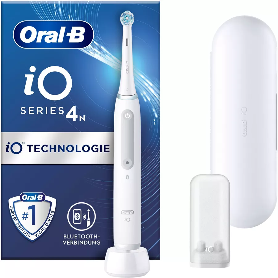 Oral-B Zahnbürste elektrisch, iO Series 4 mit Reiseetui Quite White