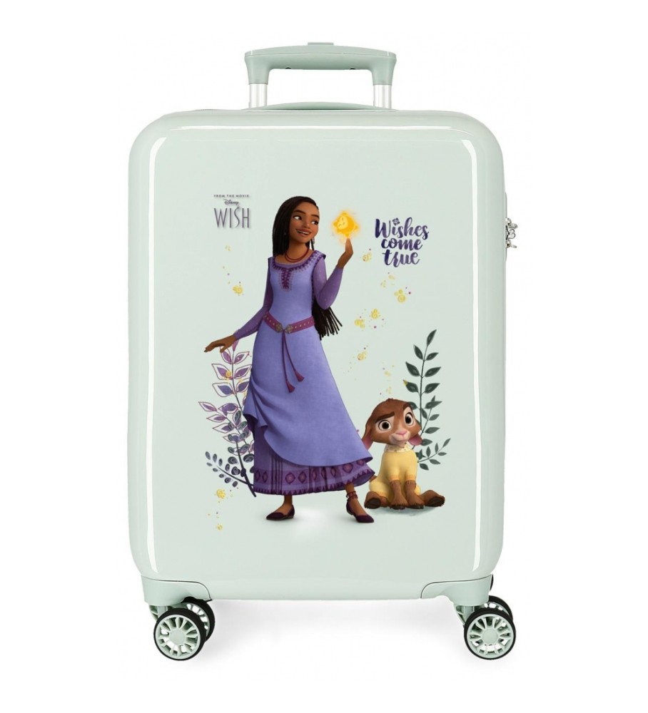 Mala de cabine rígida Disney Wishes Come True 55cm Verde