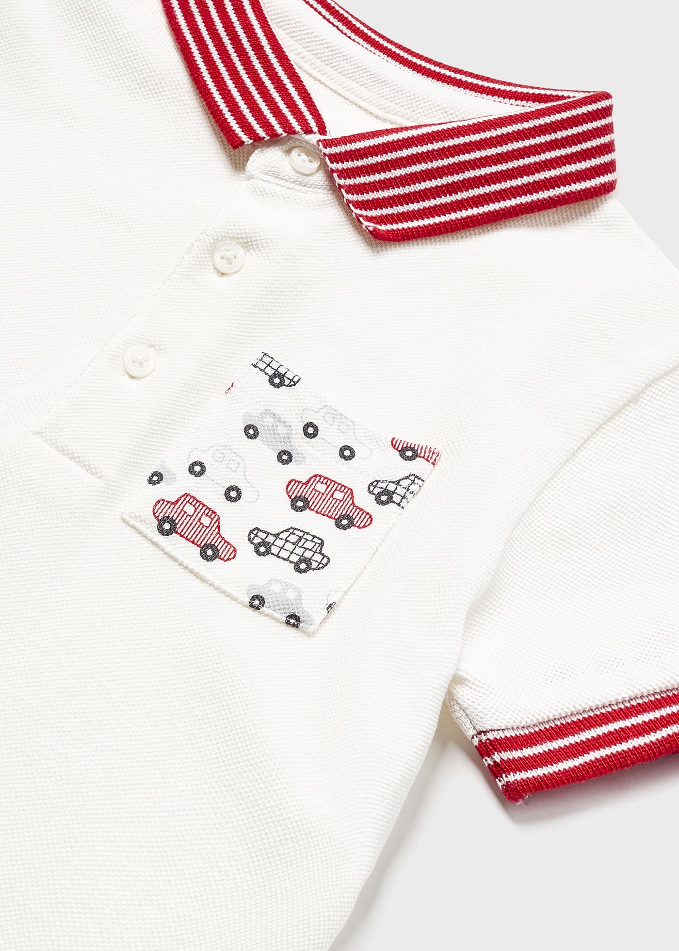 Camisa polo com estampa feita de algodão sustentável para bebês