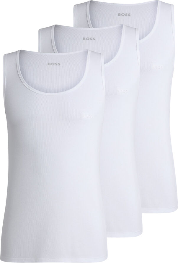 BOSS TankTop3P RibClassic Hvid