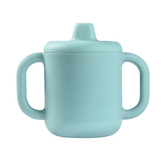 Tasse d'apprentissage en silicone   Blue        8 mois +   de               Béaba
