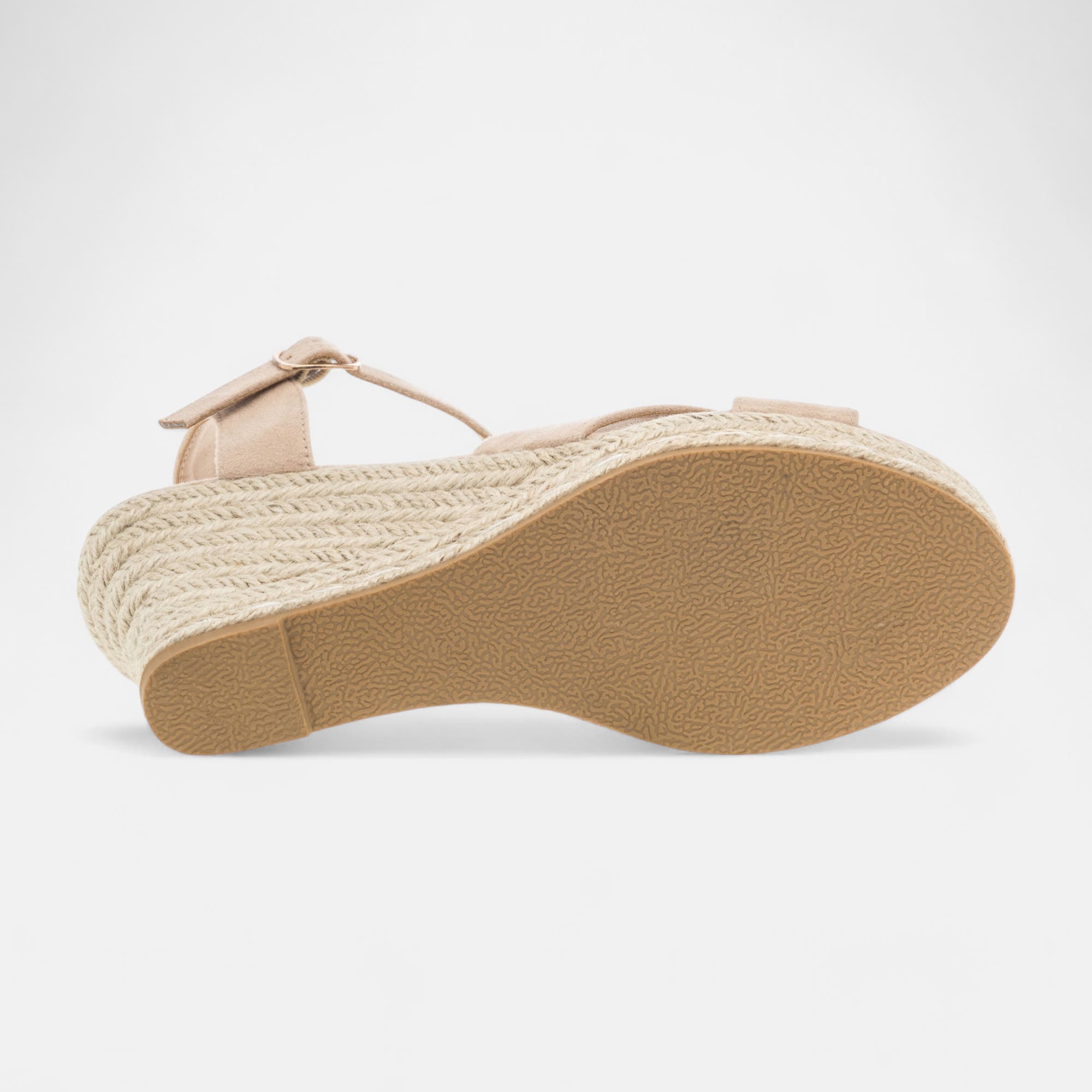 Espadrilles à talon compensé Femme beige