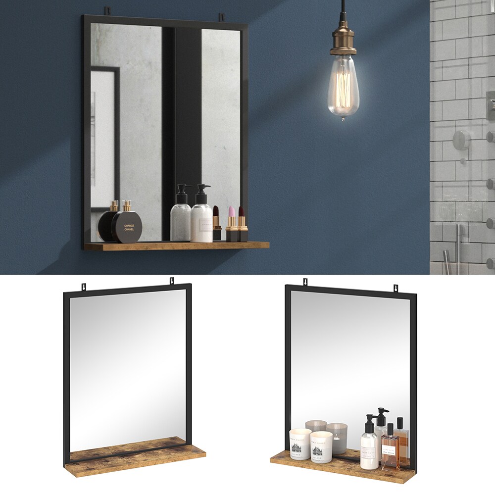 Vicco Badspiegel Fyrk Vintage Badezimmerspiegel mit Ablage Wandspiegel für Bad
