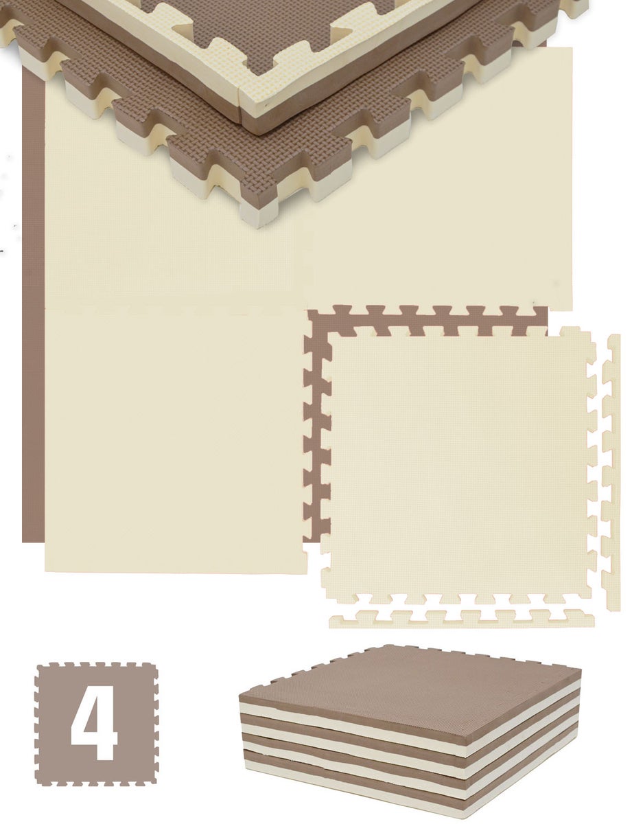 4 cm dik: 1m² vloerbescherming fitnessmat, 4 oefenmatten 50 x 50 cm