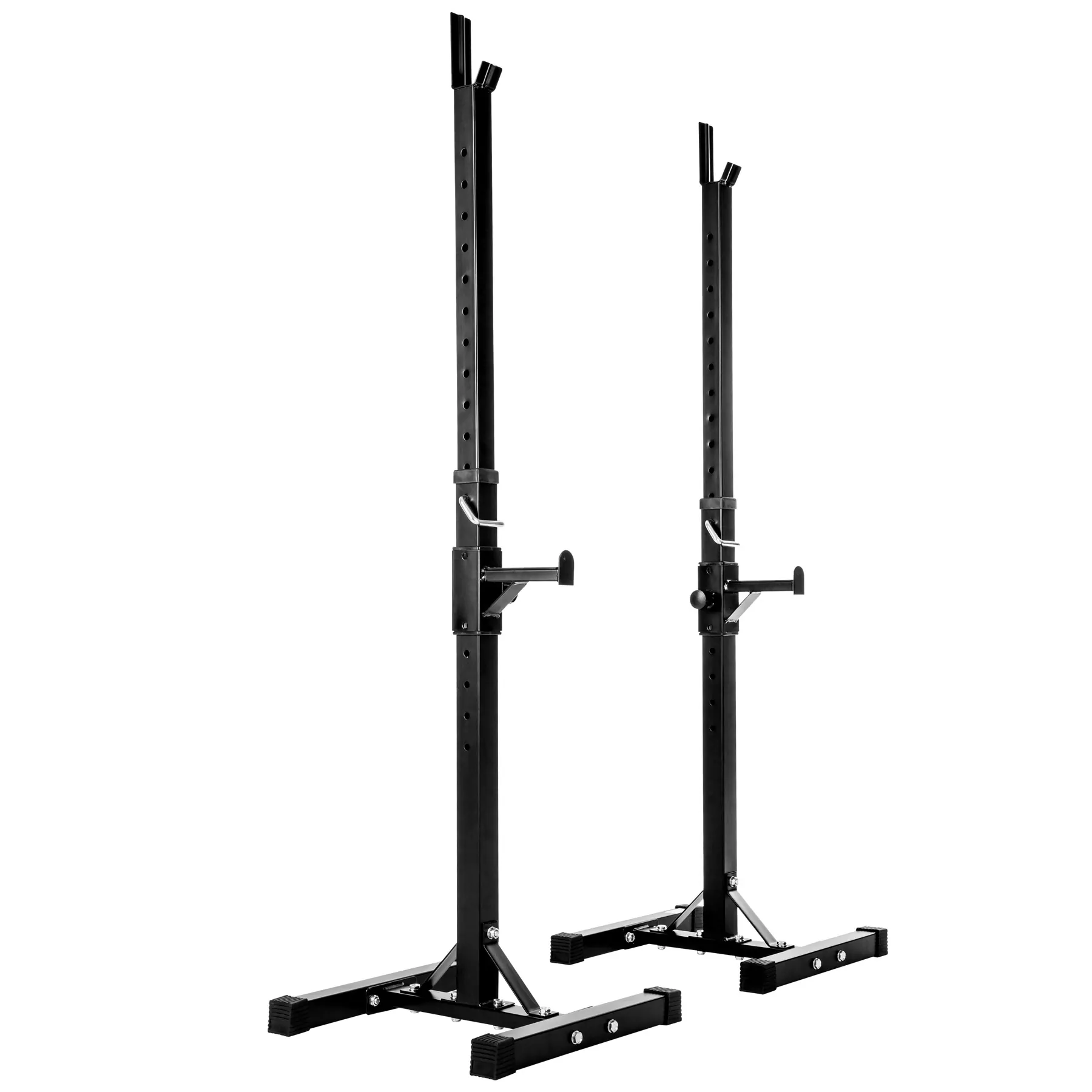 tectake® Langhantelablage, multifunktional, seitliche Ablage 6-fach höhenverstellbar, bodenschonende Kunststoffkappen