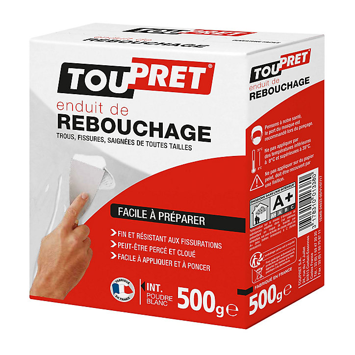 Enduit de rebouchage poudre blanc Toupret 500g
