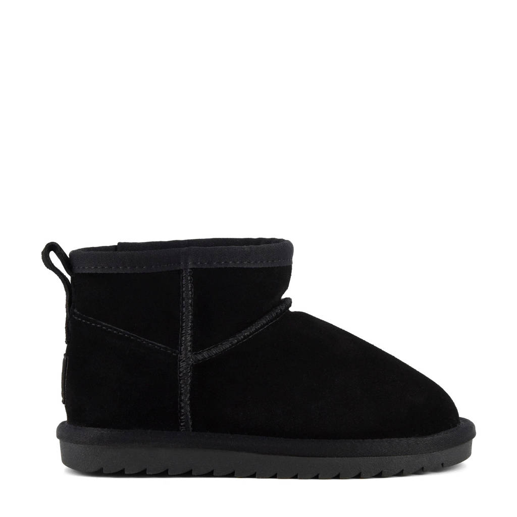 Colors of California gevoerde suède enkelboots zwart