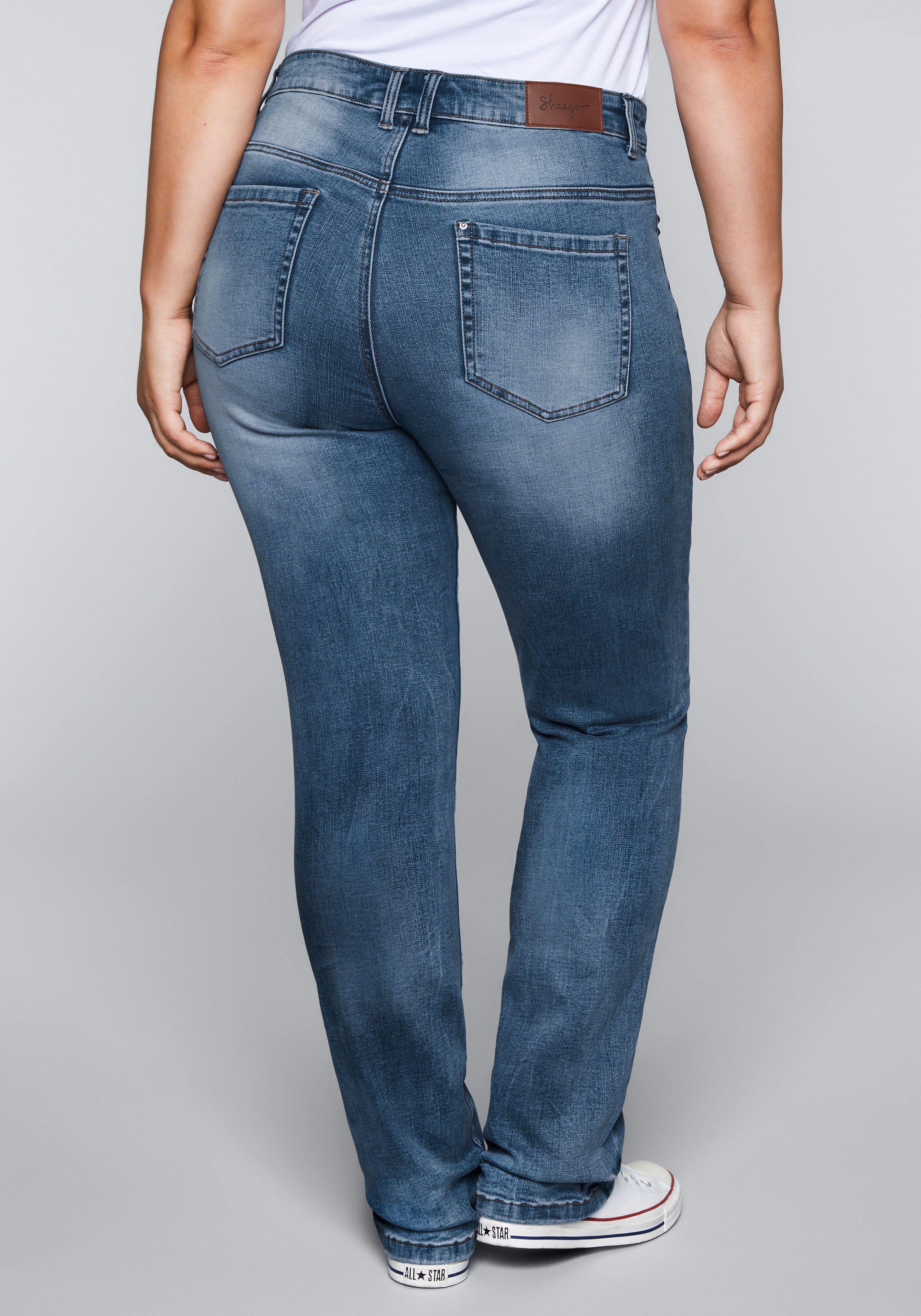 Gerade Stretch-Jeans mit Bodyforming-Effekt