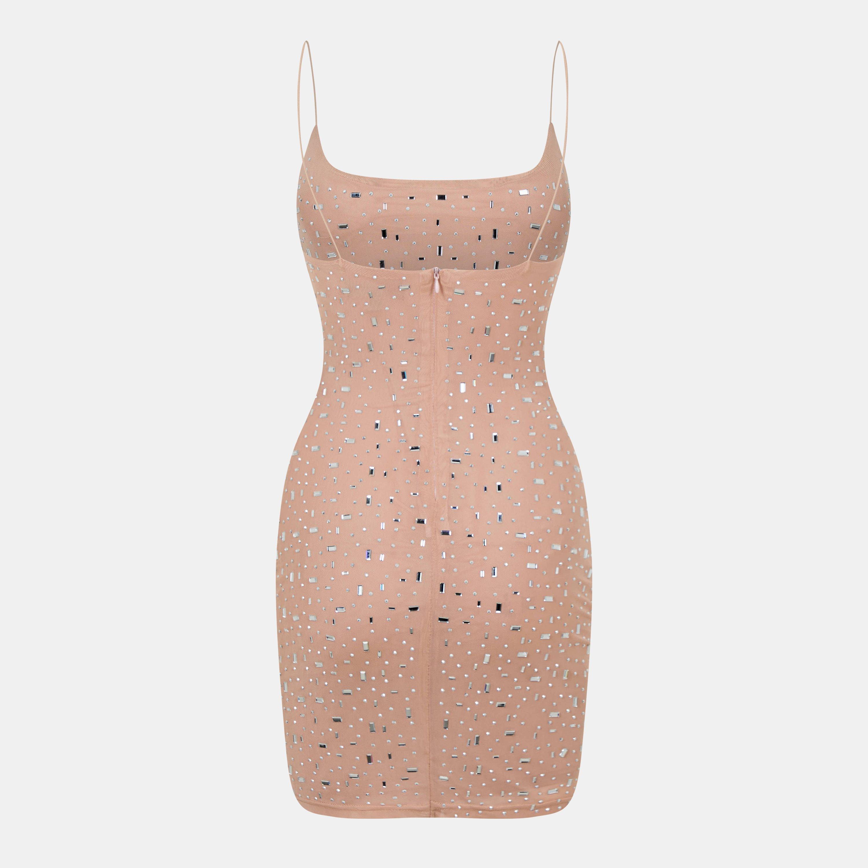 Missy Empire ME Rhinestone Embellished Mini Dress