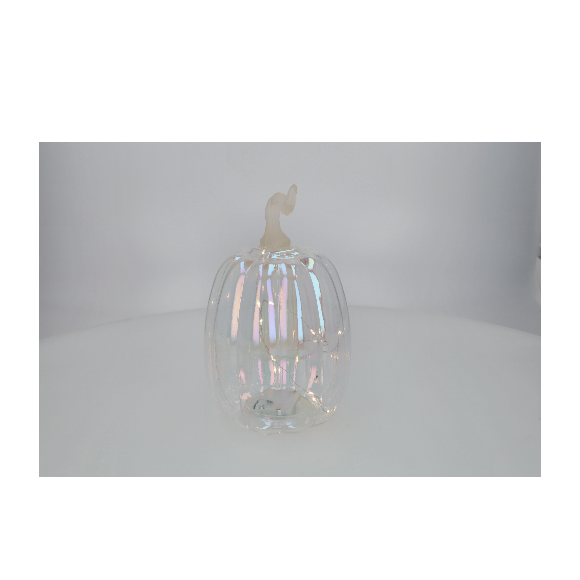 (14x22cm) 12 LED's Kürbis Lampe Herbst Accessoire Thanksgiving Home Deko zum Aufstellen (Batteriebetrieben) - Warmweiss