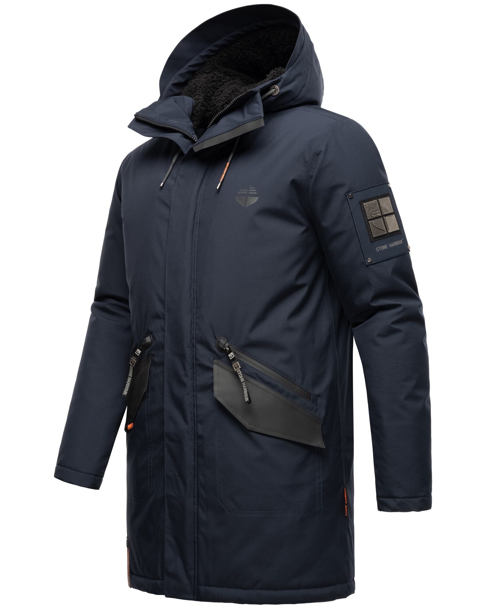 STONE HARBOUR Herren Modischer Wintermantel Winterparka mit Teddyfell Futter Ragaan
