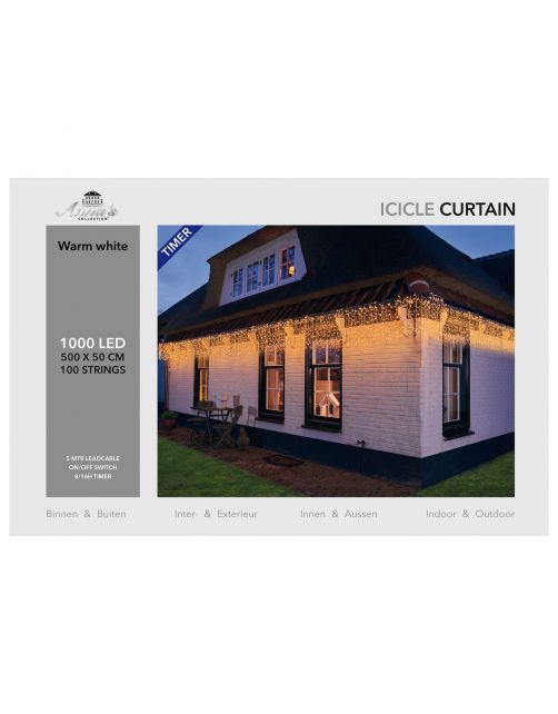 Anna's Collection Gordijnverlichting Outdoor - Verlichting - 500x50 cm 1061 g Warm Wit Transparant