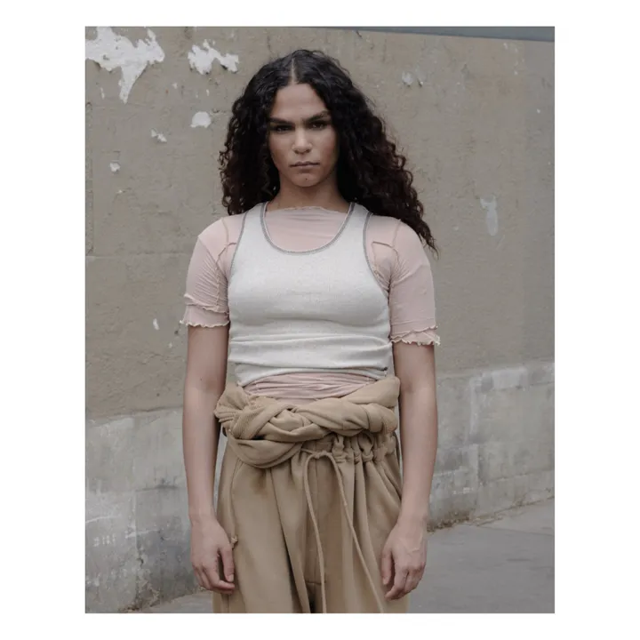 Baserange T-shirt Côtelé Omato Coton Bio | Nude