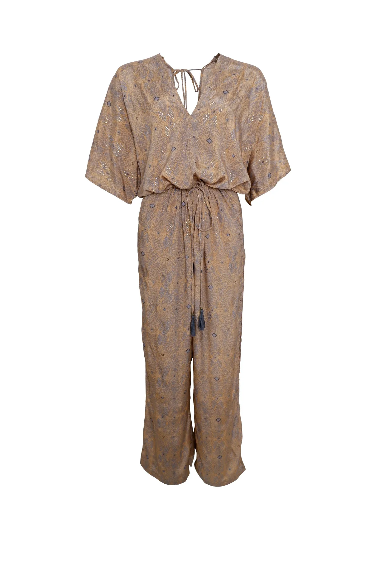 Black Colour Bcluna Double V-Neck Jumpsuit argyle sand