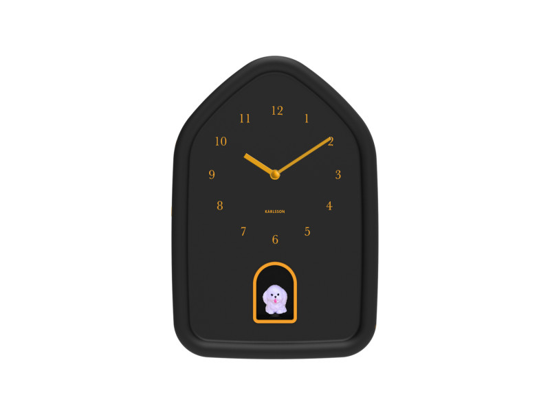 Wall Clock Modern Doggy KA6098BK Black