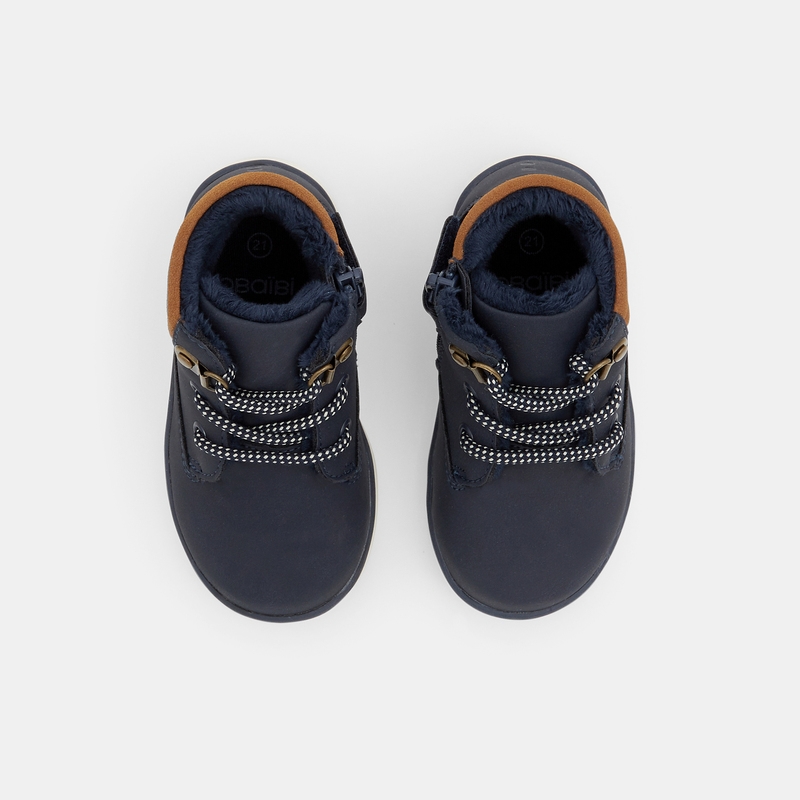 Baskets boots à lacets bleues bébé garçon