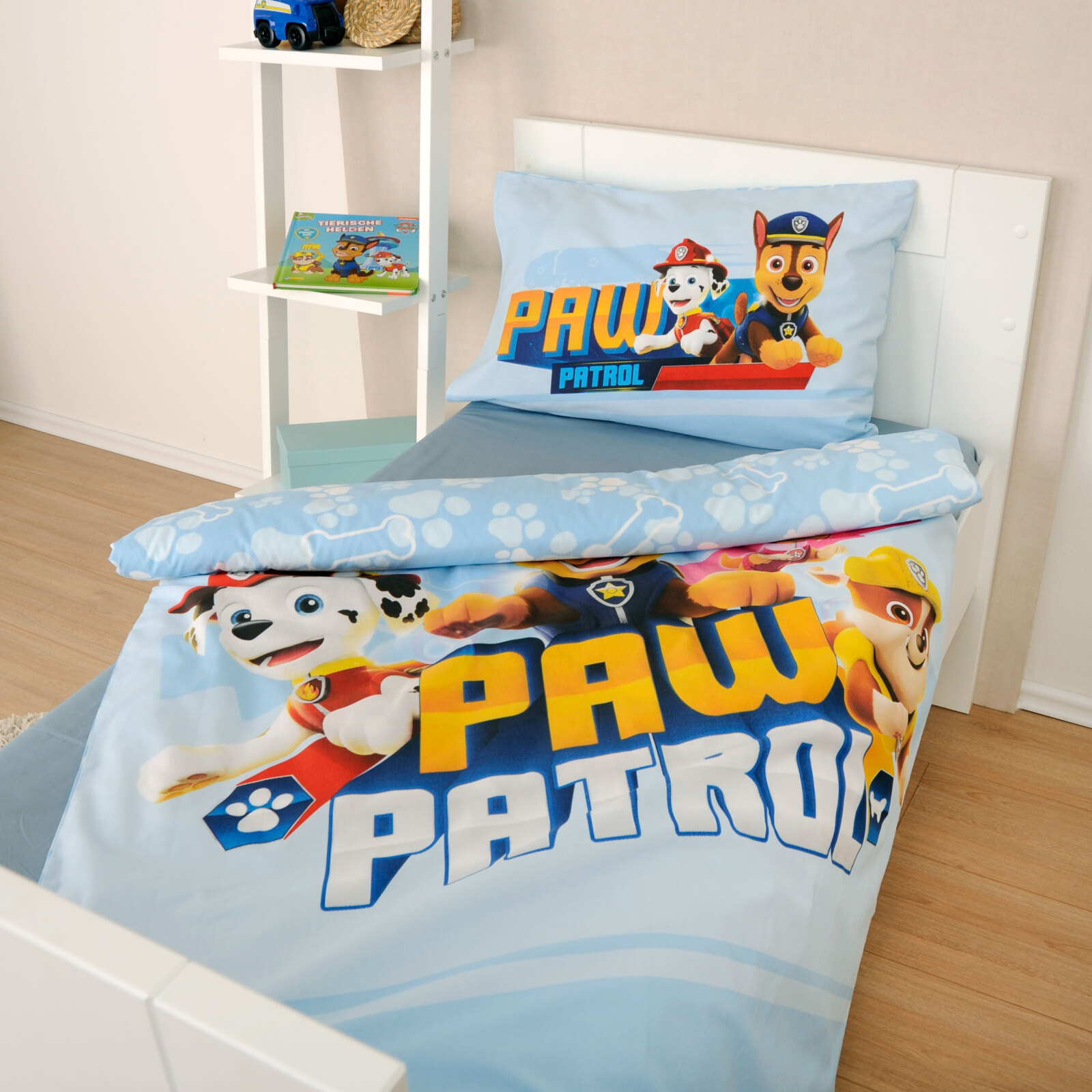 Renforcé-Bettwäsche PAW PATROL - blau-mehrfarbig - 100x135 cm