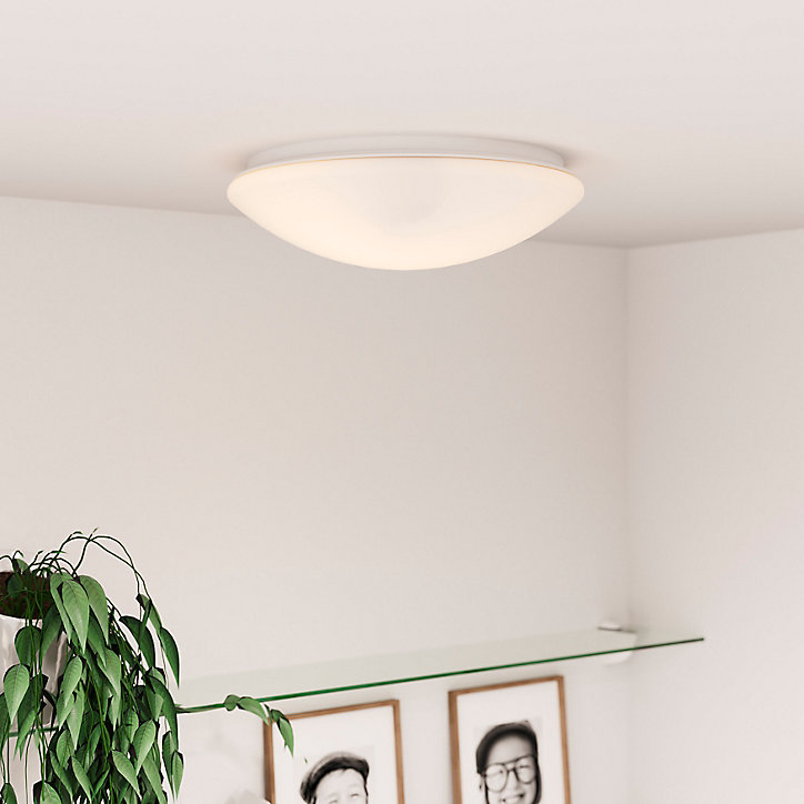 Plafonnier de salle de bain 2 lumières E277W IP44 Ø295mm GoodHome blanc