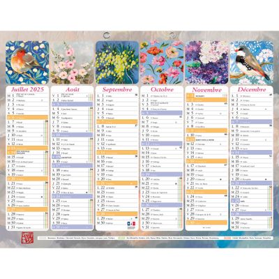 Calendrier Sophie Adde - 6 mois par face - 22 x 29,5 cm - Exacompta
