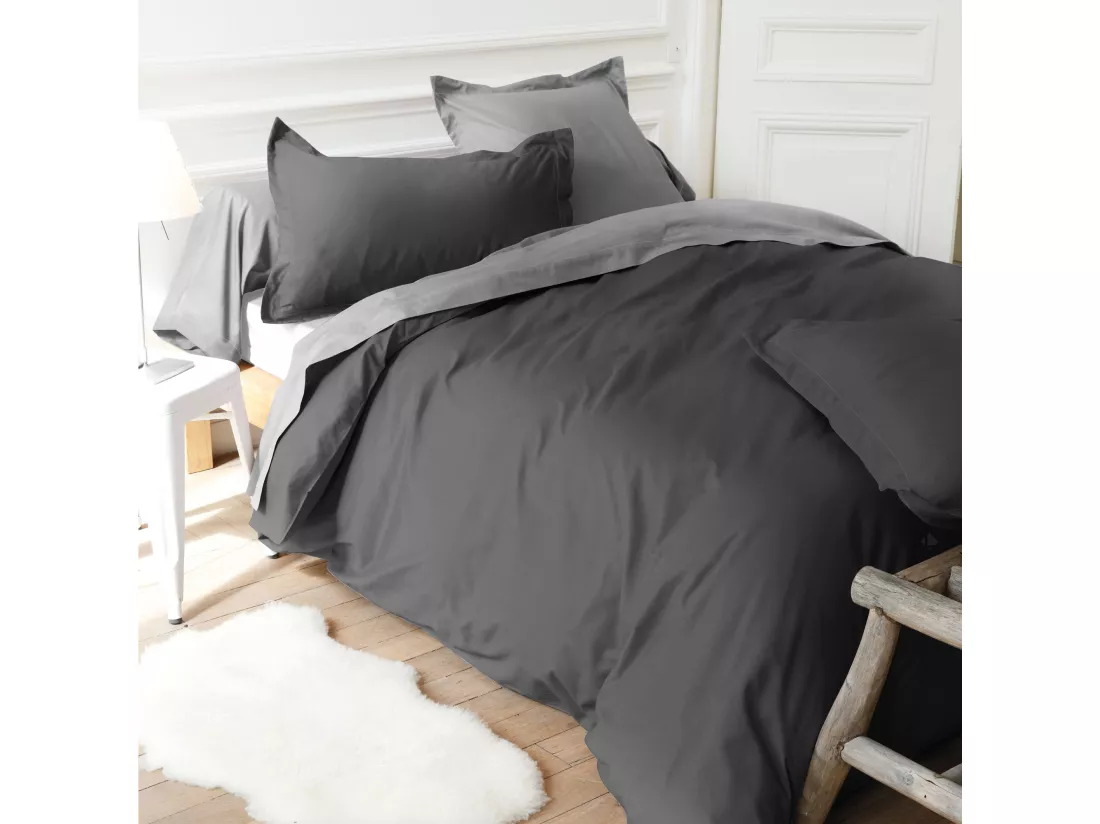 Drap housse uni 120x190 cm bonnet 30 cm coton ALTO Manhattan