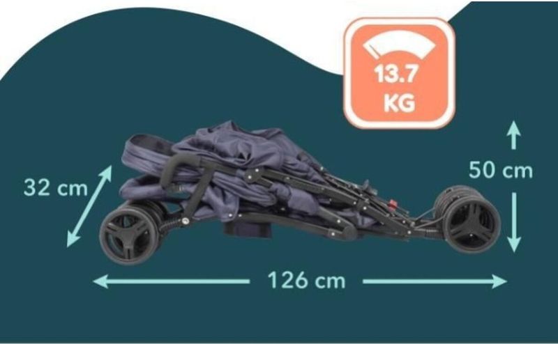 BAMBISOL - Dubbele Wandelwagen - Geschikt voor 6-36 maanden - Maximaal 15 kg voorstoel en achterbank