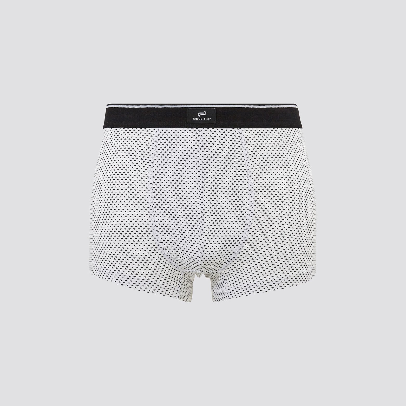 Lot de 5 boxers micromotifs coton issu de l'agri. Blanc/ Ecru