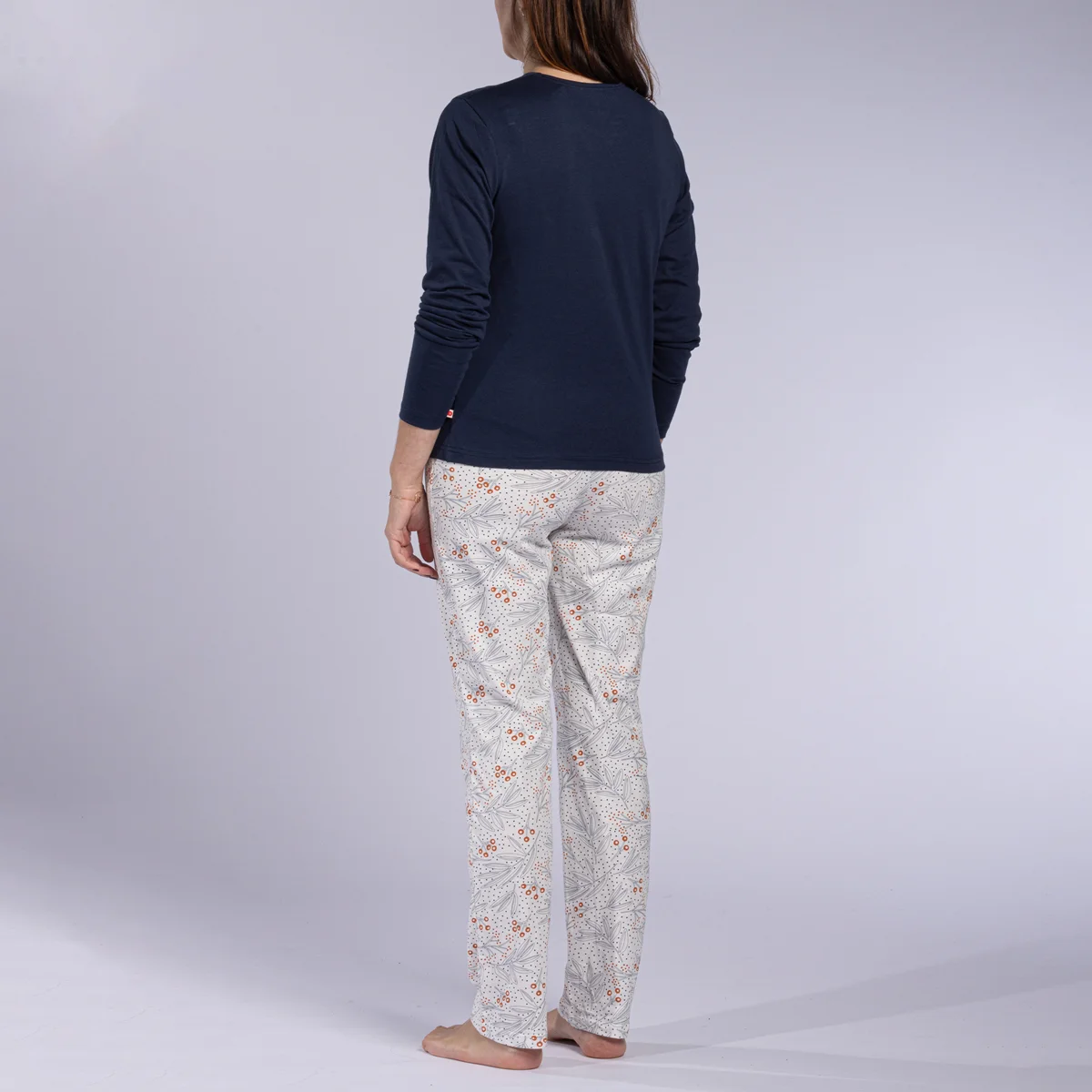 Pyjama femme BAIE indigo/imprimé