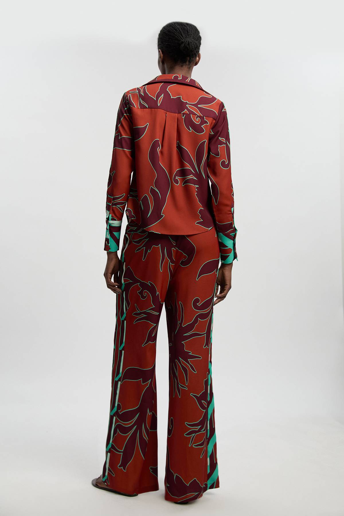 KarenMillen Pantalon Droit En Sergé Imprimé Western