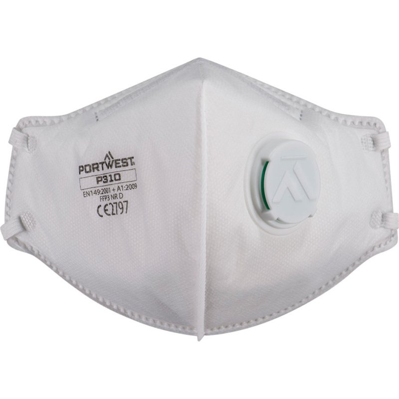 Portwest P310 Masque pliable FFP3 à soupape Dolomite (3 pcs) Blanc