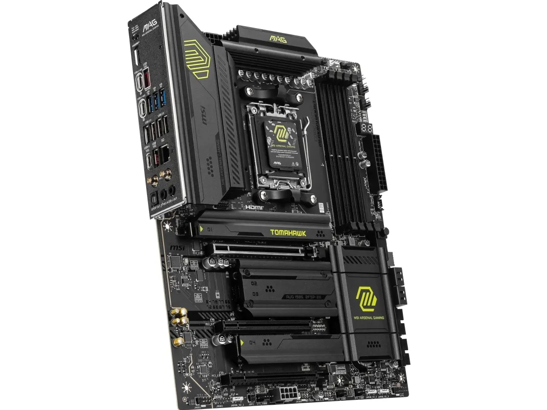 MSI MAG X870 TOMAHAWK WIFI - Bundkort - ATX - Socket AM5 - AMD X870 Chipset - USB4, USB 3.2 Gen 2, USB-C 3.2 Gen2, USB-C 3.2 Gen 2x2, USB 3.2 Gen 1 - 5 Gigabit Ethernet, Wi-Fi 7 - onboard grafik (CPU påkrævet) - HD Audio (8-kanaler)