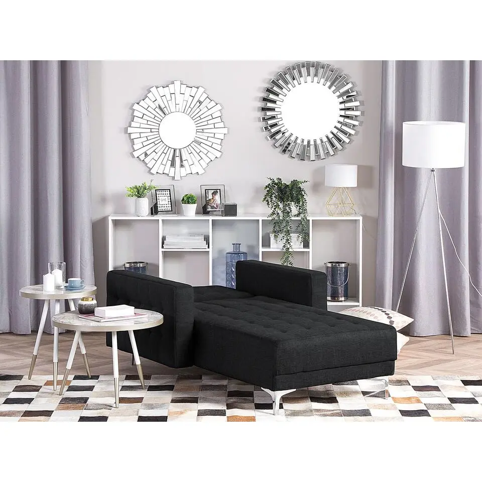 ABERDEEN - Chaise longue - Grijs - Symmetrisch - Polyester