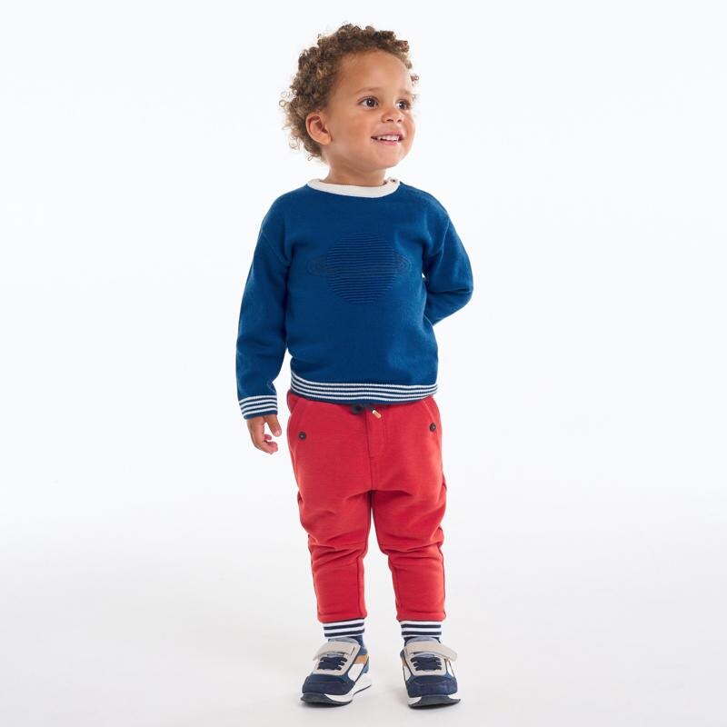Pull maille tricot planète en relief bleu bébé garçon Bleu