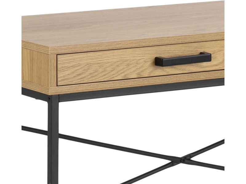 AC Design Tisch Seaford, Schwarz matt / Wildeiche matt Bürotisch im modernen Industriestil