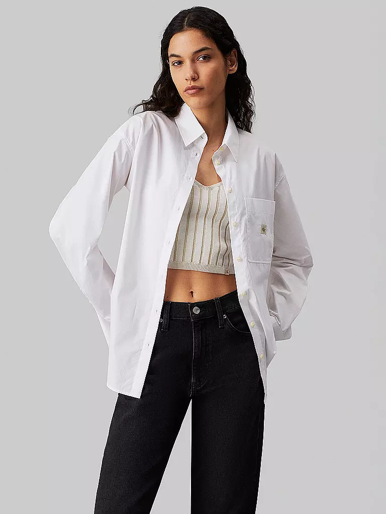CALVIN KLEIN JEANS Hemdbluse weiss