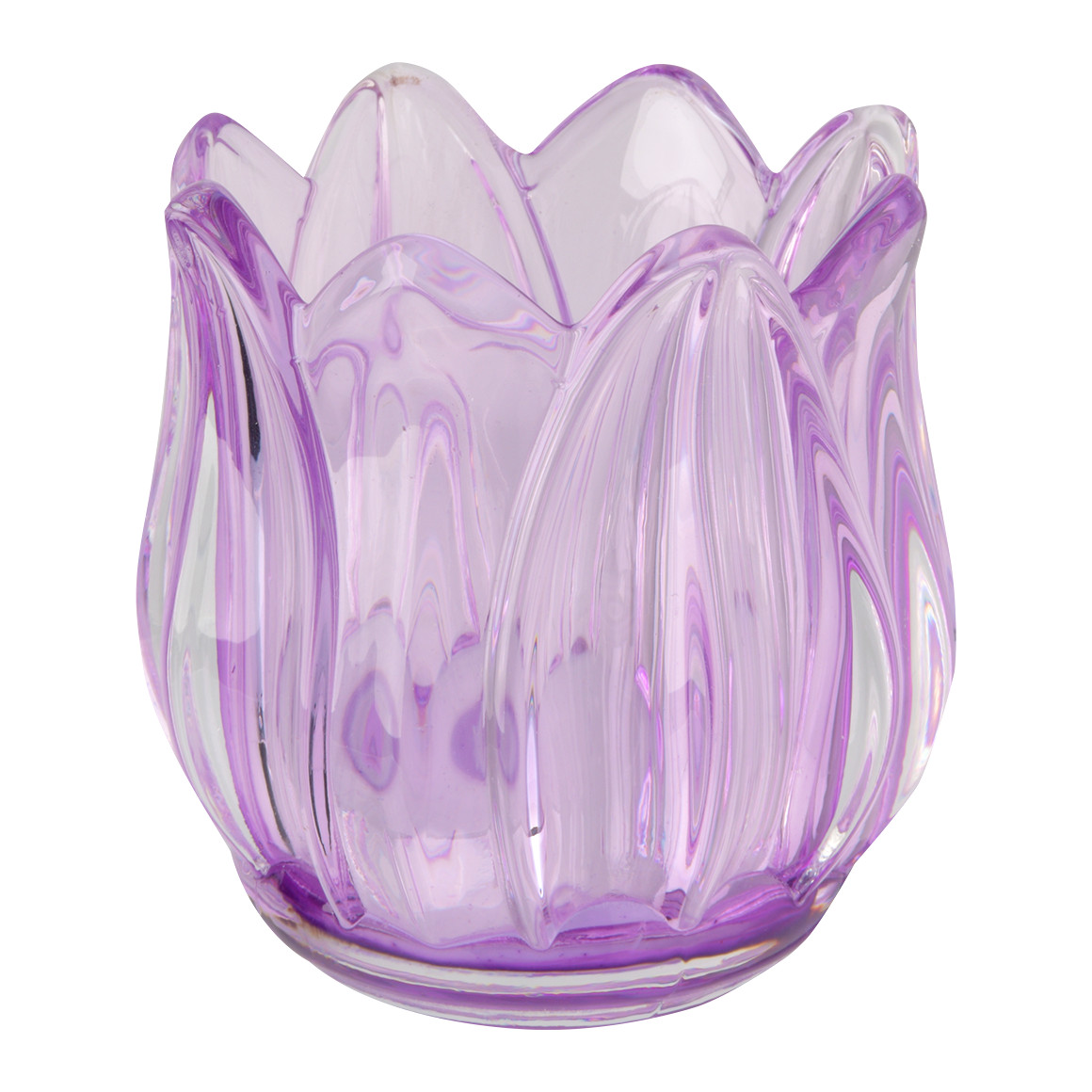 Teelichthalter in Tulpen-Form lila