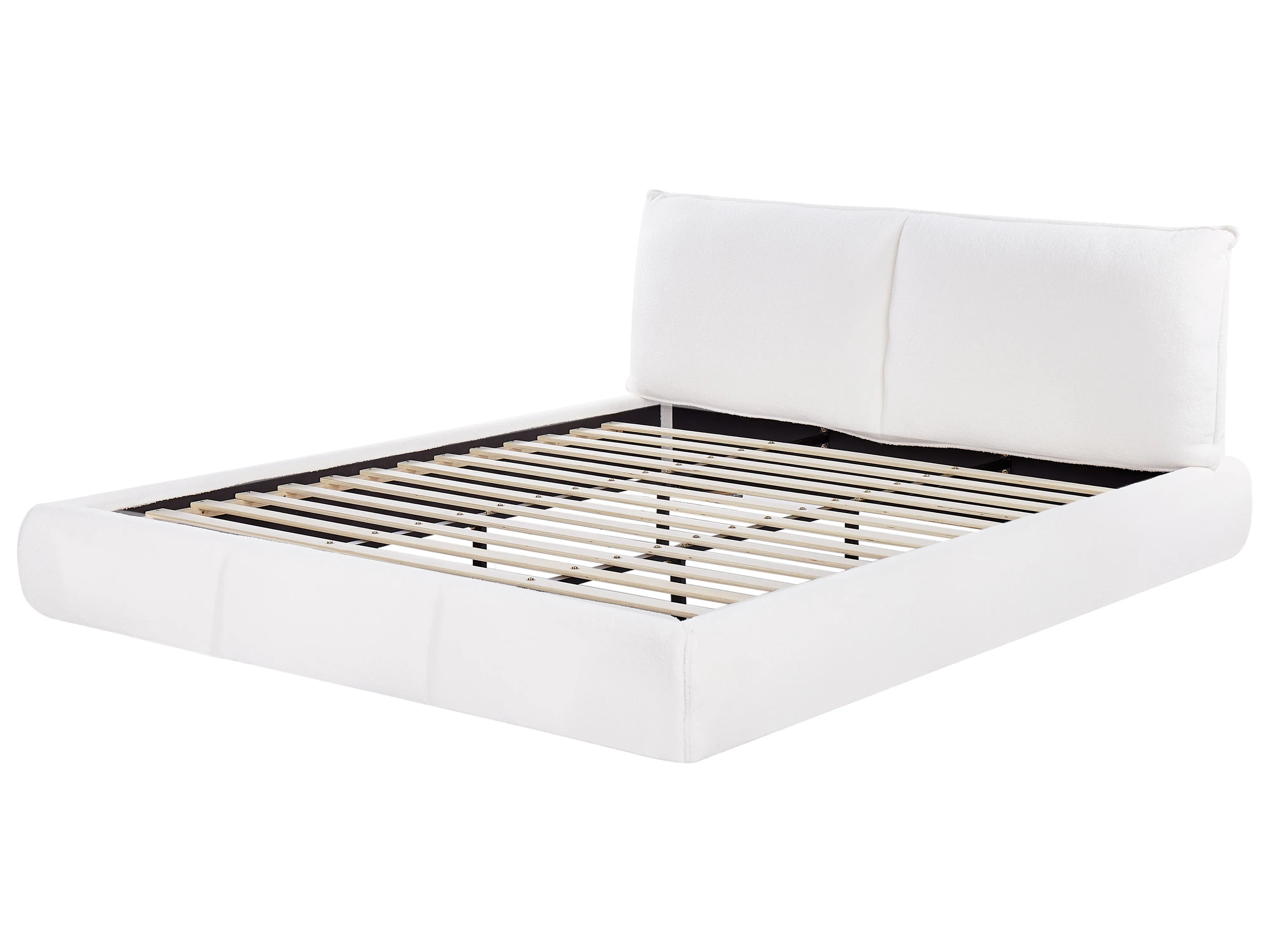 Bed Bouclé VINAY 180 x 200 cm Wit