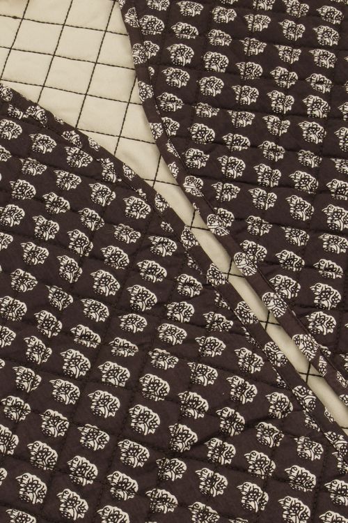 Donkergrijs gilet met ornament print