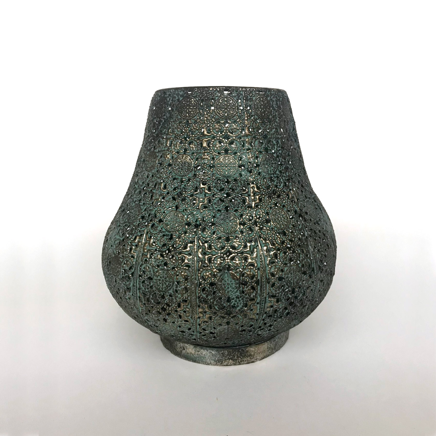 Windlicht 'Coorow', antik gold, Ø 19,5 cm, H 20 cm von fischer's lagerhaus