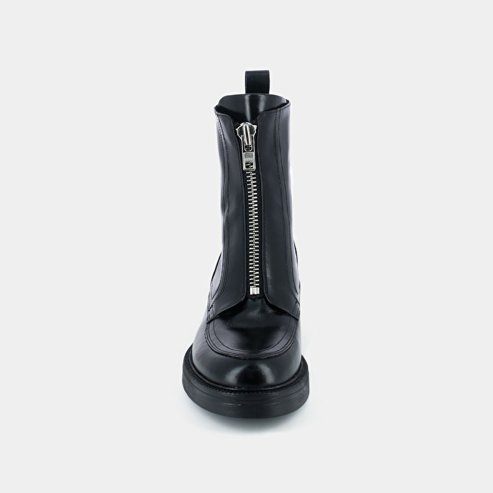 Bottines à fermetures éclair  en cuir noir