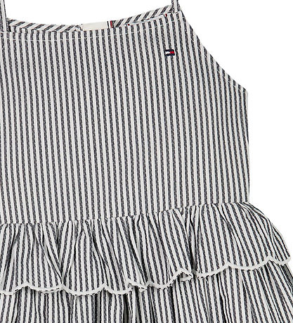 Tommy Hilfiger Kleid - Strap Dress - Dark Nacht Navy Streifen