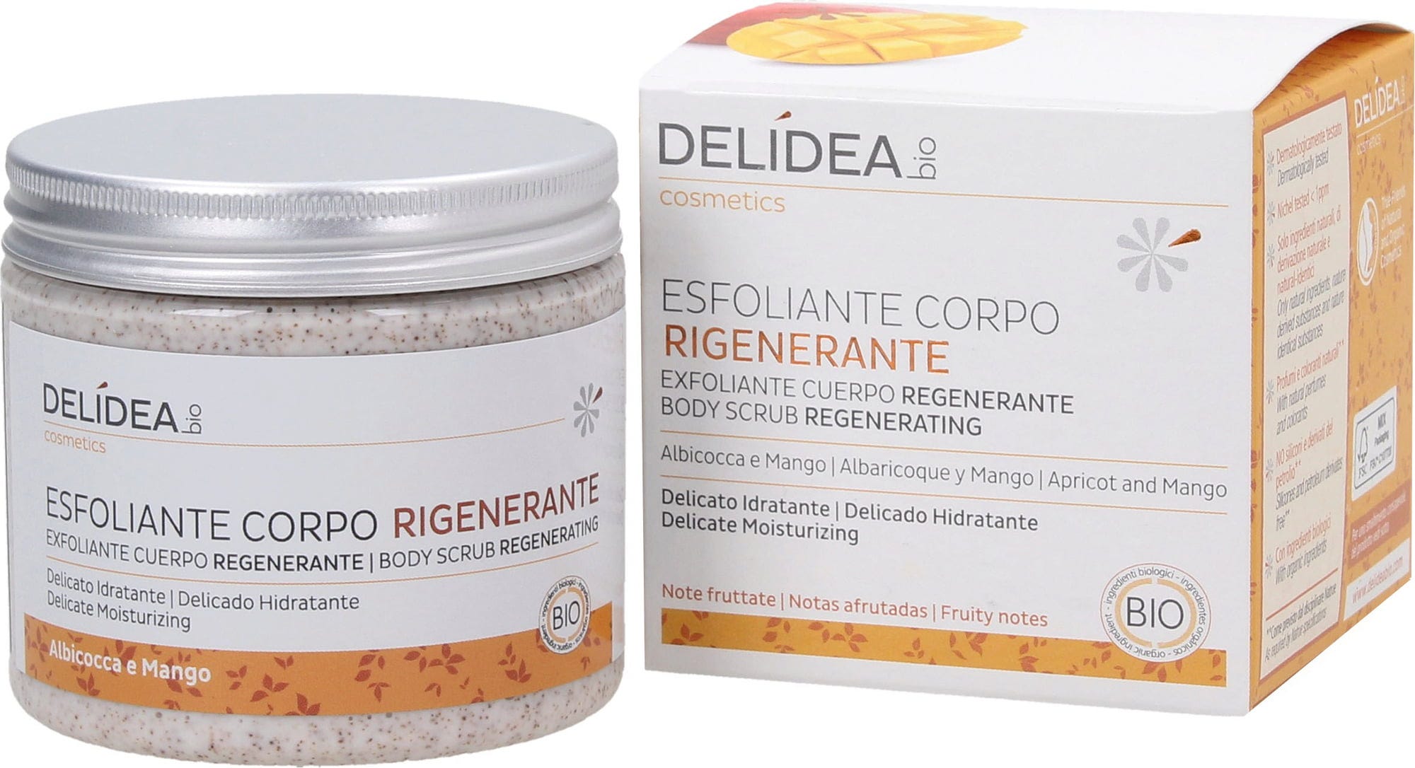DELIDEA   Apricot & Mango Revitalizing Body Scrub, 200 ml