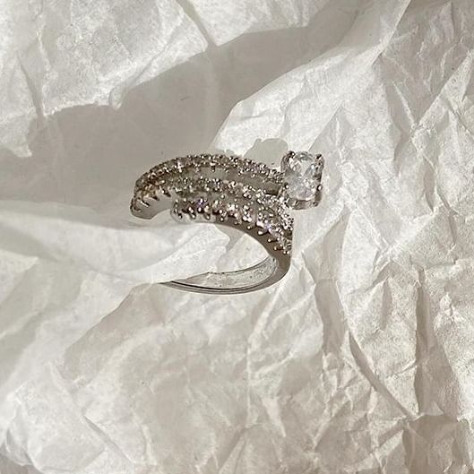 Lilafey - Oormanchet met strass-legering
