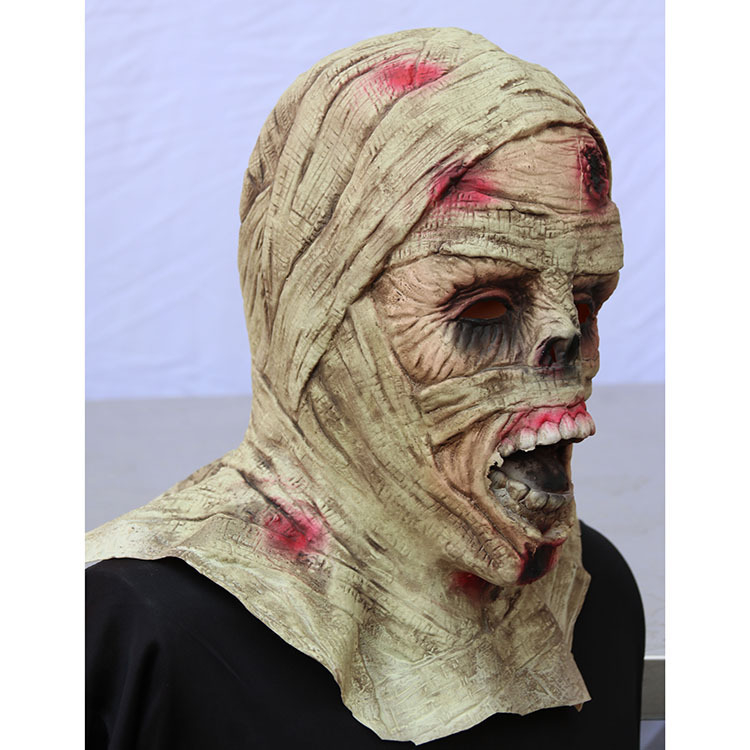 Latex Grusel Maske Halloween Gesichtsmaske Kostüm Zubehör Motto Party Accessoire Fasnachts Foto Requisite - Mumie
