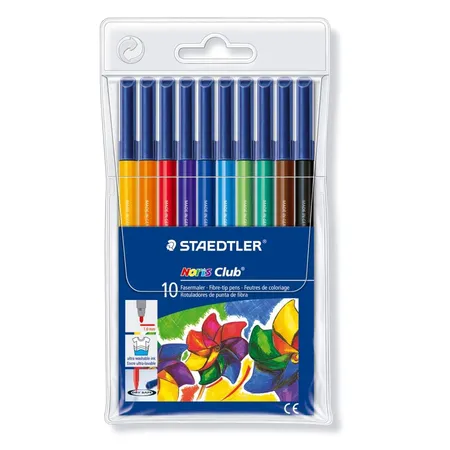 STAEDTLER® Fasermaler Noris Club, ca. 1,0 mm, Etui mit 10 Farben