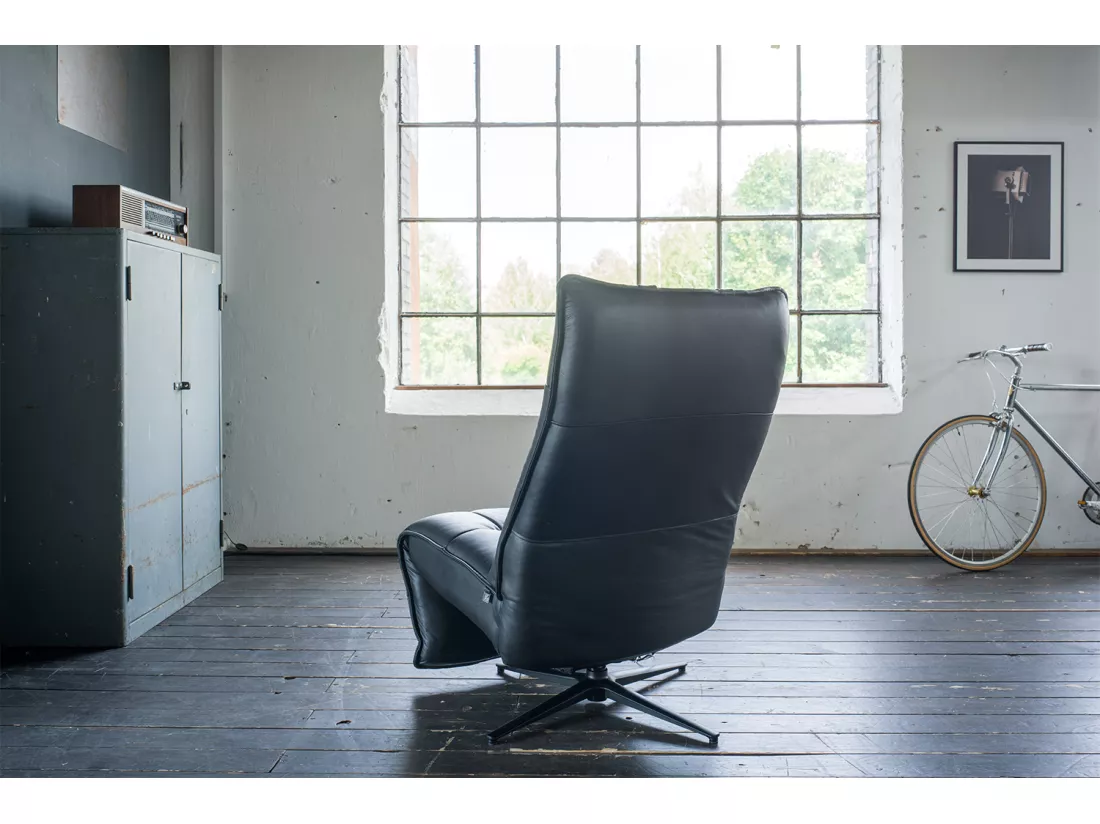 Fauteuil - Noir cuir - MIKO